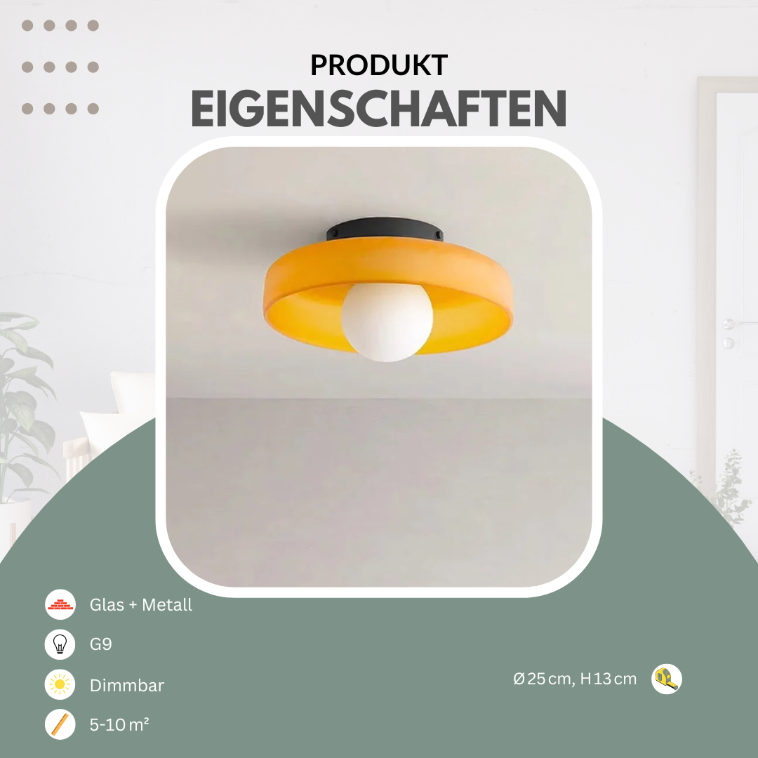 Duvenora Retro Glas Deckenleuchte