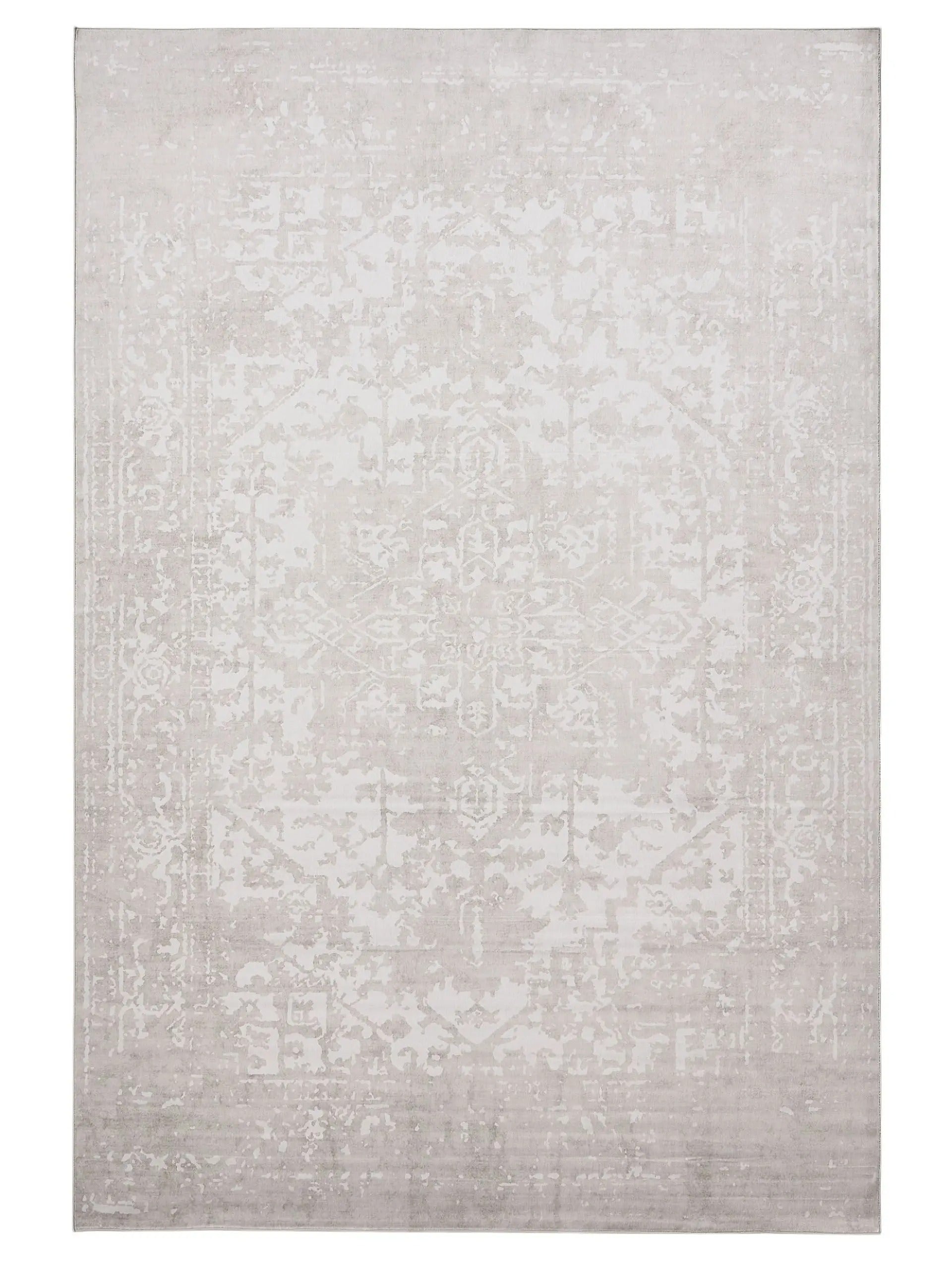 Waschbarer Teppich 200x300 für Wohnzimmer Schlafzimmer rund 200 cm Beige Grau Taupe