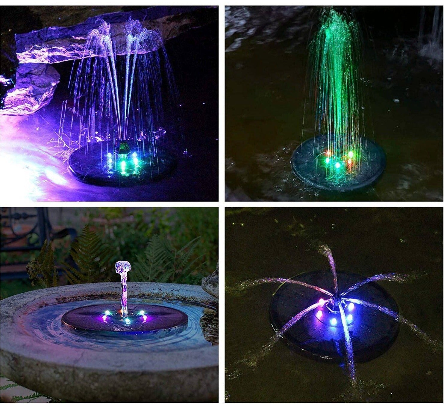 Solar fountain with LED 