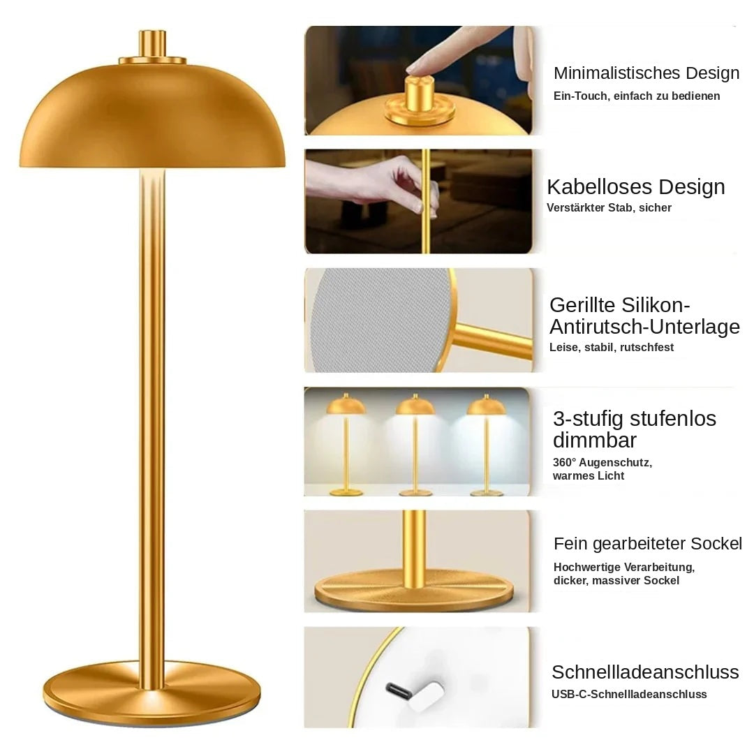 Sorvello Minimalistisch Pilzform Akku-Tischleuchte