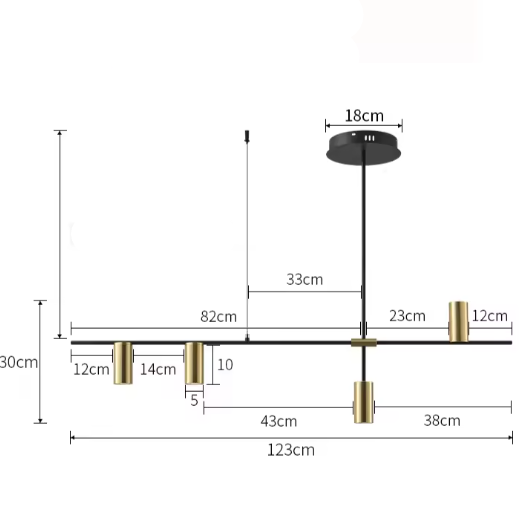 Aster Maison | Mehrflammige decken pendelleuchte