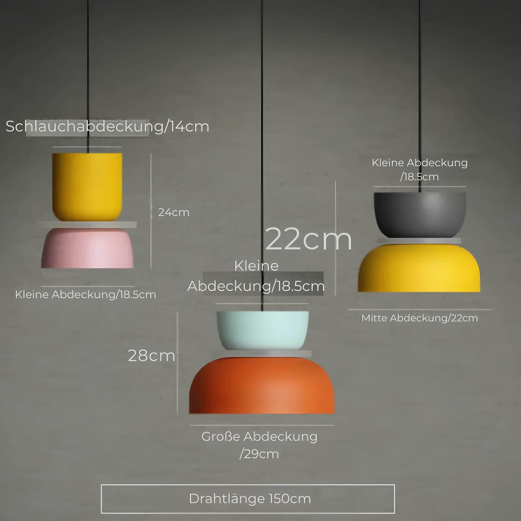 Scandinavische macaron plafondlamp