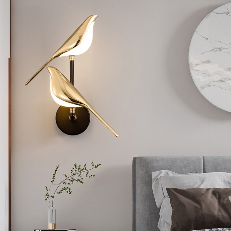 Skandinavische Wandleuchte – Elegantes Vogeldesign mit warmem LED-Licht-Aster Selection