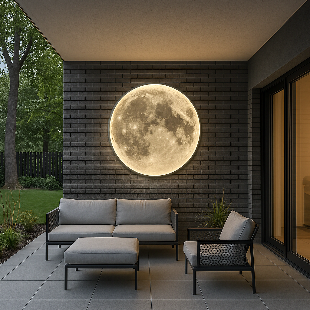 Moderne Mond-Wandleuchte