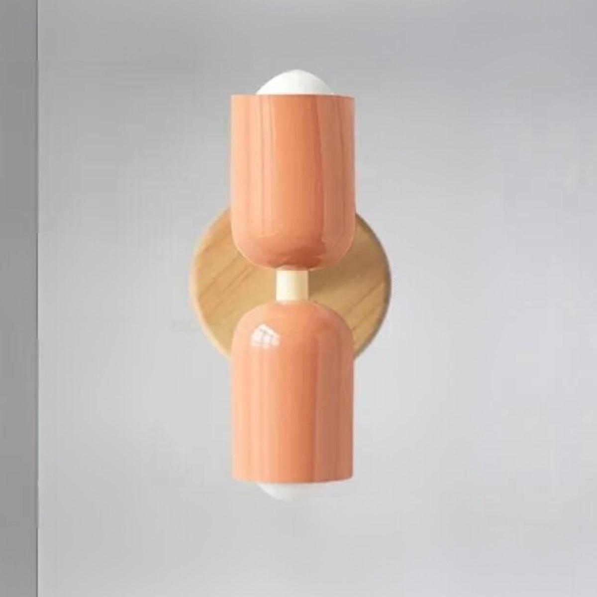 Doppelkopf Wandlampe Holz