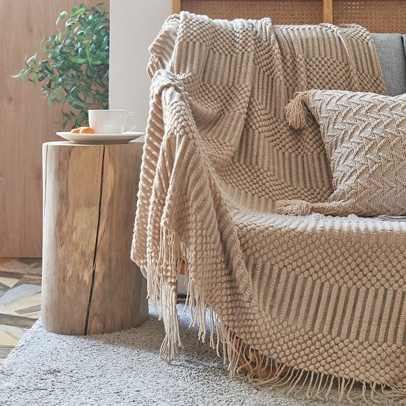 Sofa-Strickdecke im Nordic Stil