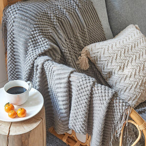 Sofa-Strickdecke im Nordic Stil