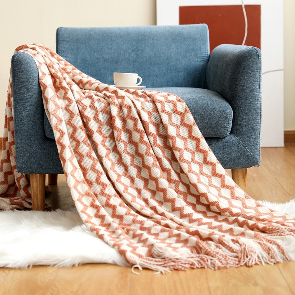 Sofa-Strickdecke im Nordic Stil