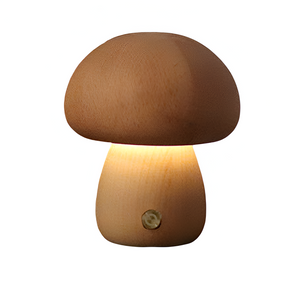 Holz Vintage Pilz Tischlampe