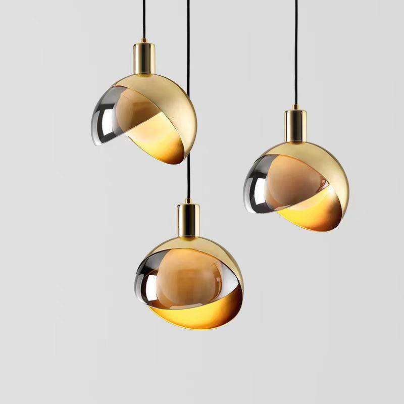 Gouden glazen hanglamp